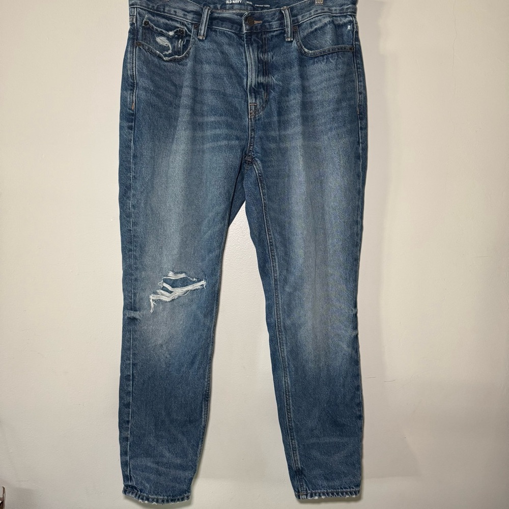 Old Navy Straight Taper Leg Jeans Men's 36x30 Blue Stretch Denim Pants